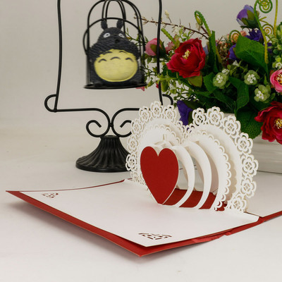 

sweetmade Heart Shape Laser Cut Handmade Greeting Card(Red, Pack of 1)