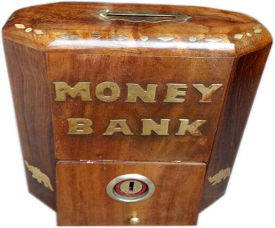 

VAS Collection Home wooden handicraft sheheem money bank Coin Bank(Brown)