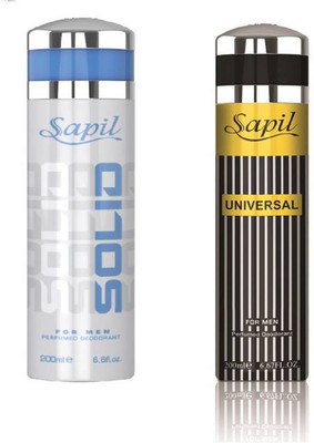 

Sapil Solid & Universal combo set of 2pcs Deodorant Spray - For Men & Women(200 ml, Pack of 2)