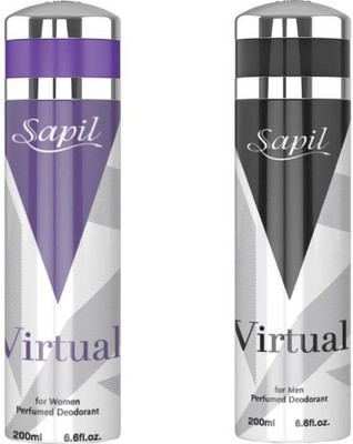 

Sapil Virtual Women & Virtual Men combo set of 2pcs Deodorant Spray - For Men & Women(200 ml, Pack of 2)
