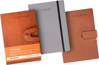 

Amsburg A5 Notebook(Notebook, Brown, Grey, Pack of 3)