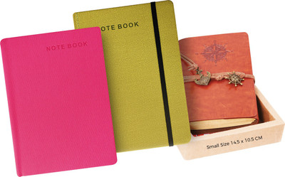 

Amsburg A5 Notebook(Notebook, Pink, Green, Brown, Pack of 3), Brown;green;pink