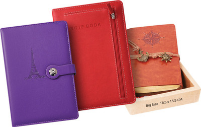 

Amsburg A5 Notebook(Notebook, Blue, Red, Brown, Pack of 3), Blue;brown;red