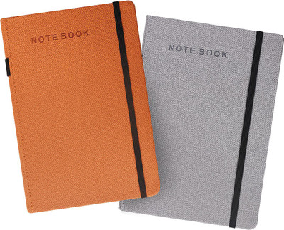 

Amsburg A5 Notebook(Notebook, Orange, Grey, Pack of 2), Grey;orange