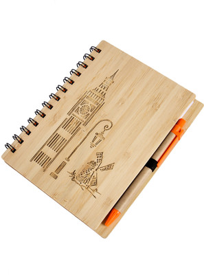 

Modish Book-size Notebook(Clock, Wooden)