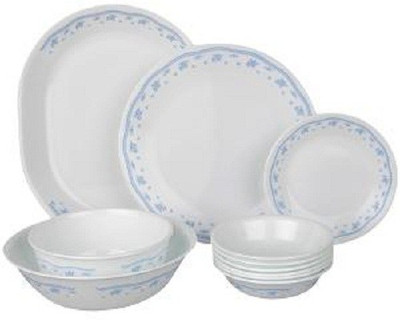29% OFF on CORELLE Pack of 21 Glass Morning Blue Dinner Set on