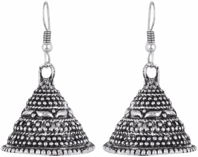 IDEAZ Ideaz Silver oxidised metal bell shaped jhumka alloy earrings Alloy Jhumki Earring available at flipkart for Rs.149