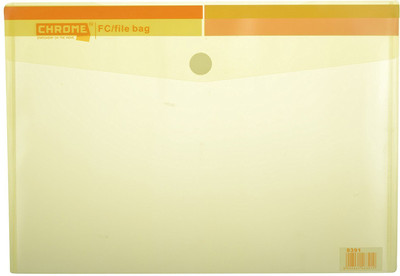 CHROME Plastic Transparent Magic Button Folder(Set Of 12, Yellow)