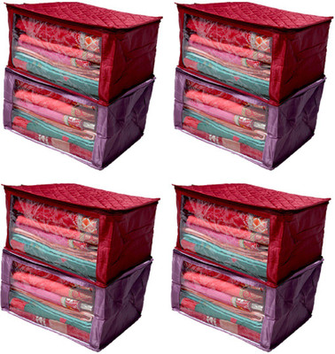 

Kuber Industries Designer Saree Cover Extra Large Size Quilted Satin set of 8 Pcs (Purple & Maroon) KISSCSATINSCS43(Multicolor)