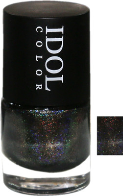 Idol Holographic Rainbow Nail Polish, Black, 10 ml. black