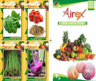 Airex Spinach, Tomato, Drum Stick, and Knol Khol Purple Viena Seed(20 per packet)