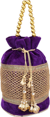 

Potli Satin bag Pouch(Purple)