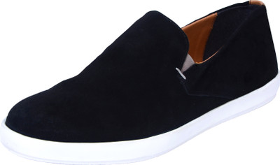 

ROME Genuine Leather Slip On Sneakers For Men(Black