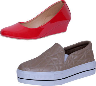 

IndiWeaves Sneakers For Women(Red, Beige