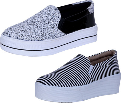 

IndiWeaves Sneakers For Women(White, Black, White, Black