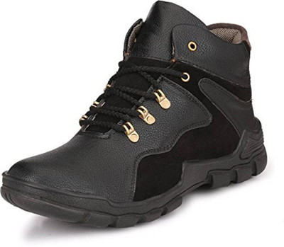 

Deals4you Men's Synthetic Leather Casual Shoes Boots Boots For Men(Black