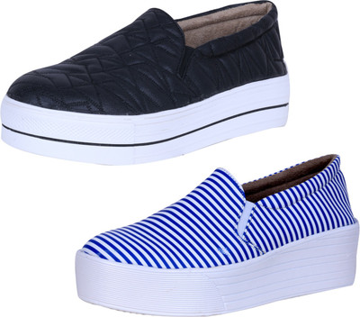 

IndiWeaves Sneakers For Women(Black, White, Blue
