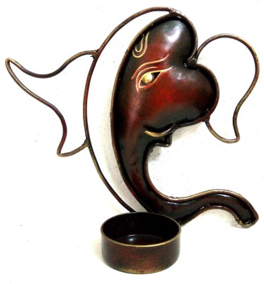 

VedasExports Ganesha T-Lite Decorative Showpiece - 17.5 cm(Iron, Multicolor)