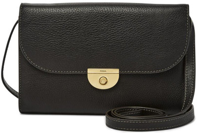

Fossil Women Casual Black Genuine Leather Sling Bag