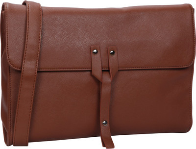 Bagkok Women Casual Brown PU Sling Bag