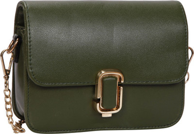 

Bagkok Women Evening/Party Green PU Sling Bag