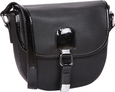 Bagkok Women Casual Black PU Sling Bag