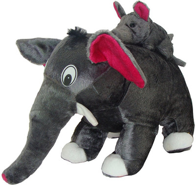 

Funlaro Elephant with Baby Elephant Soft Toy for kids in grey and pink Color (Length 30 cm) - 24 cm(Grey)