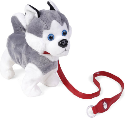 

My Baby Excel Grey & White Walking Husky Dog Plush - 23 cm(Multicolor)