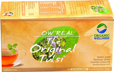 

Organic Wellness OW' Real The Original Tulsi Tulsi Herbal Tea Bags(25 Bags, Box)