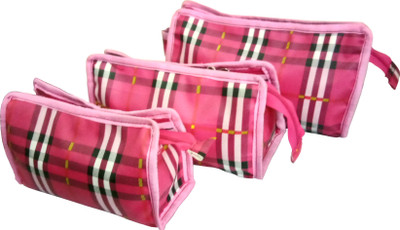

Yark Y603PinkCheckSetof3 Travel Toiletry Kit(Pink)
