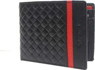 

LA ROMA Men Black Genuine Leather Wallet(3 Card Slots)