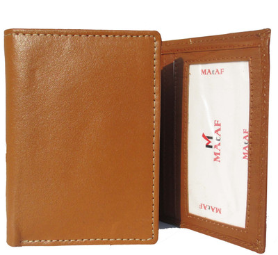 

MAtAF Men Tan Genuine Leather Wallet(3 Card Slots)