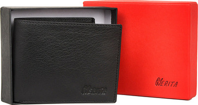 

NERITA Men Black Genuine Leather Wallet(9 Card Slots)