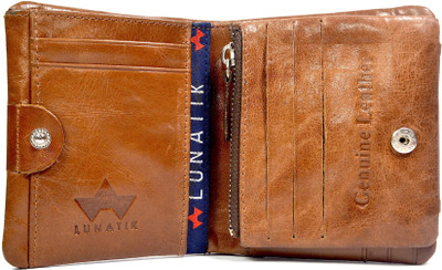 

Lunatik Boys Formal Tan Genuine Leather Wallet(12 Card Slots), Khaki
