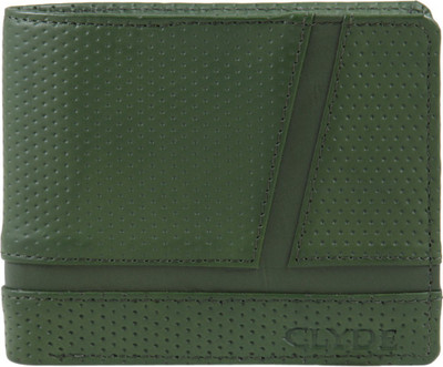 

CLYDE Men Green Genuine Leather Wallet(8 Card Slots)