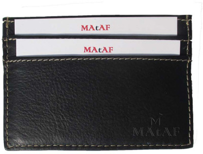 

MAtAF Men Black Genuine Leather Card Holder(4 Card Slots)