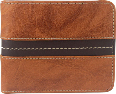 

LA ROMA Men Orange Genuine Leather Wallet(3 Card Slots), Cognac