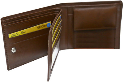 

Majaria Men Brown Genuine Leather Wallet(5 Card Slots)