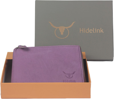 

Hidelink Men Purple Genuine Leather Wallet(6 Card Slots)