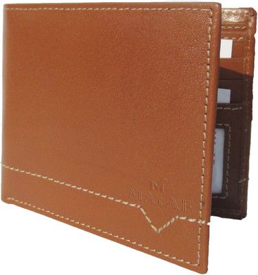 

MAtAF Men Tan Genuine Leather Wallet(5 Card Slots)