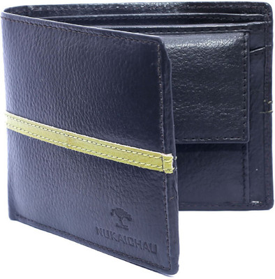 

NUKAICHAU Men Blue Genuine Leather Wallet(8 Card Slots)