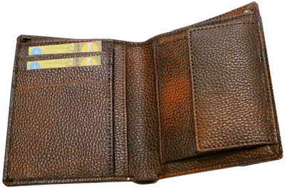 

Majaria Men Brown Genuine Leather Wallet(5 Card Slots)