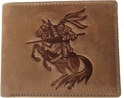 

MAtAF Men Khaki Genuine Leather Wallet(6 Card Slots)