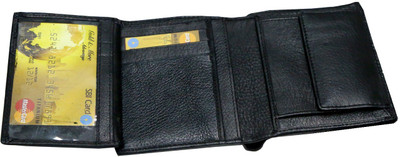

Majaria Men Black Genuine Leather Wallet(5 Card Slots)