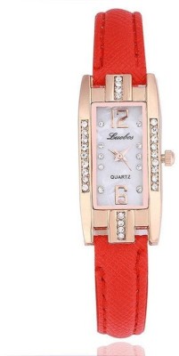 Luobos 123894 Red Women Diamond Luxury Leather Bracelet Watch Watch  - For Women   Watches  (Luobos)