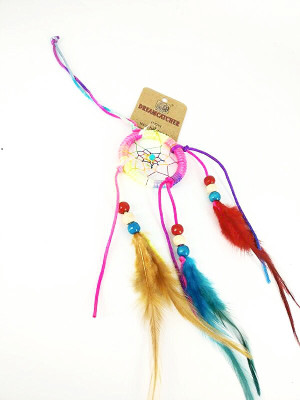 

Neu-lite PINK LITE Dream Catcher Wall Hanging - Attract Positive Dreams & Positive Thinking Wool Windchime(12 inch, Pink)