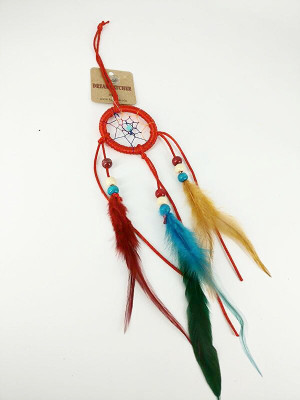 

Neu-lite RED Dream Catcher Wall Hanging - Attract Positive Dreams & Positive Thinking Wool Windchime(10 inch, Red)