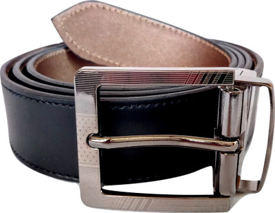 

model Men Formal Black Artificial Leather Reversible Belt, Silver black
