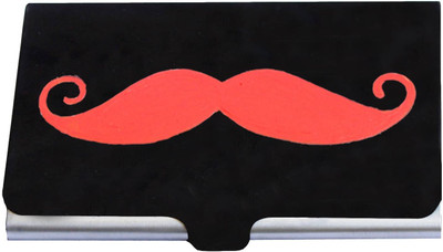 

LazyBrats Hand Painted Steel Red Mooch 24 Card Holder(Set of 1, Red)