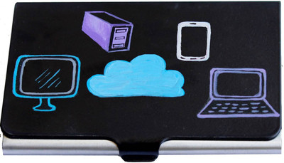 

LazyBrats Hand Painted Card Holder 24 Card Holder(Set of 1, Blue)
